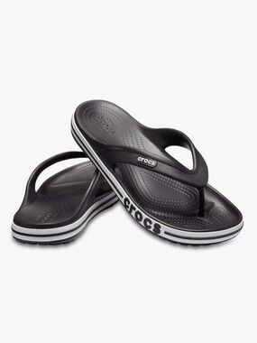 Crocs Bayaband Flip Flop Sandals -
Black & White | Size 8 NWT